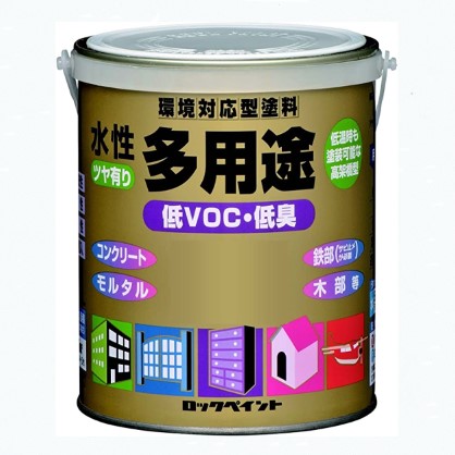 水性多用途  3L  各色【ロックペイント】