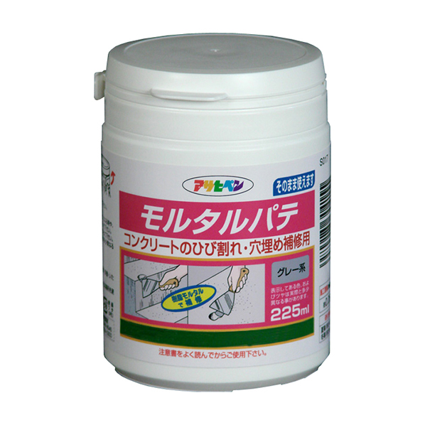 モルタルパテ　225ml　グレー系【アサヒペン】