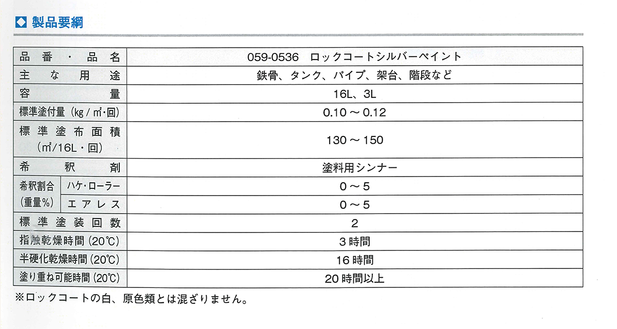 シルバーペイント 059-0536 3L【ロックペイント】