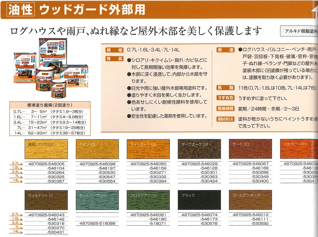 油性 ウッドガード外部用　0.7L 各色【アサヒペン】