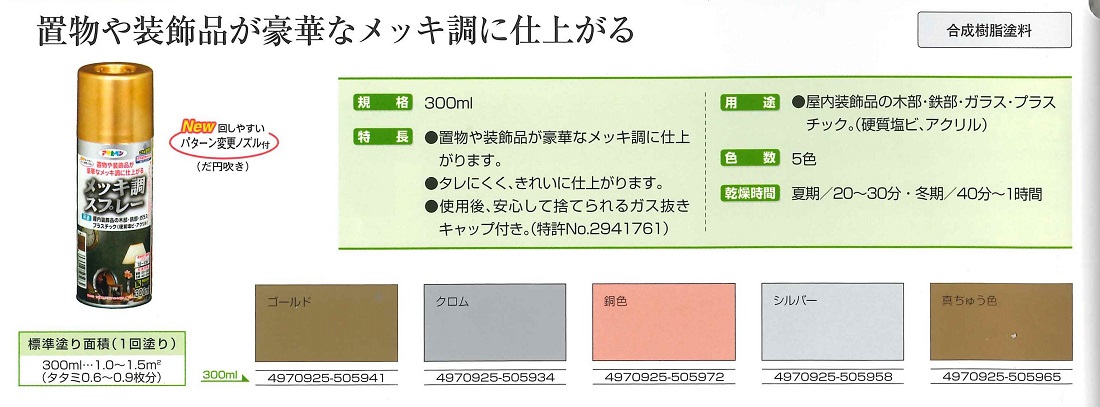 ストーン調スプレー　300ml　各色【アサヒペン】