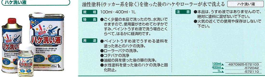 ハケ洗い液　100ml【アサヒペン】