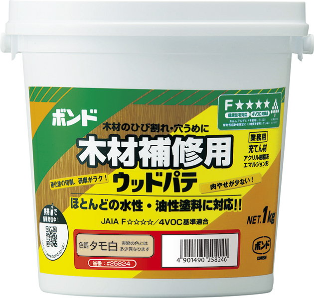 ウッドパテ　タモ白 1kg (ポリ缶) #25824【コニシ】