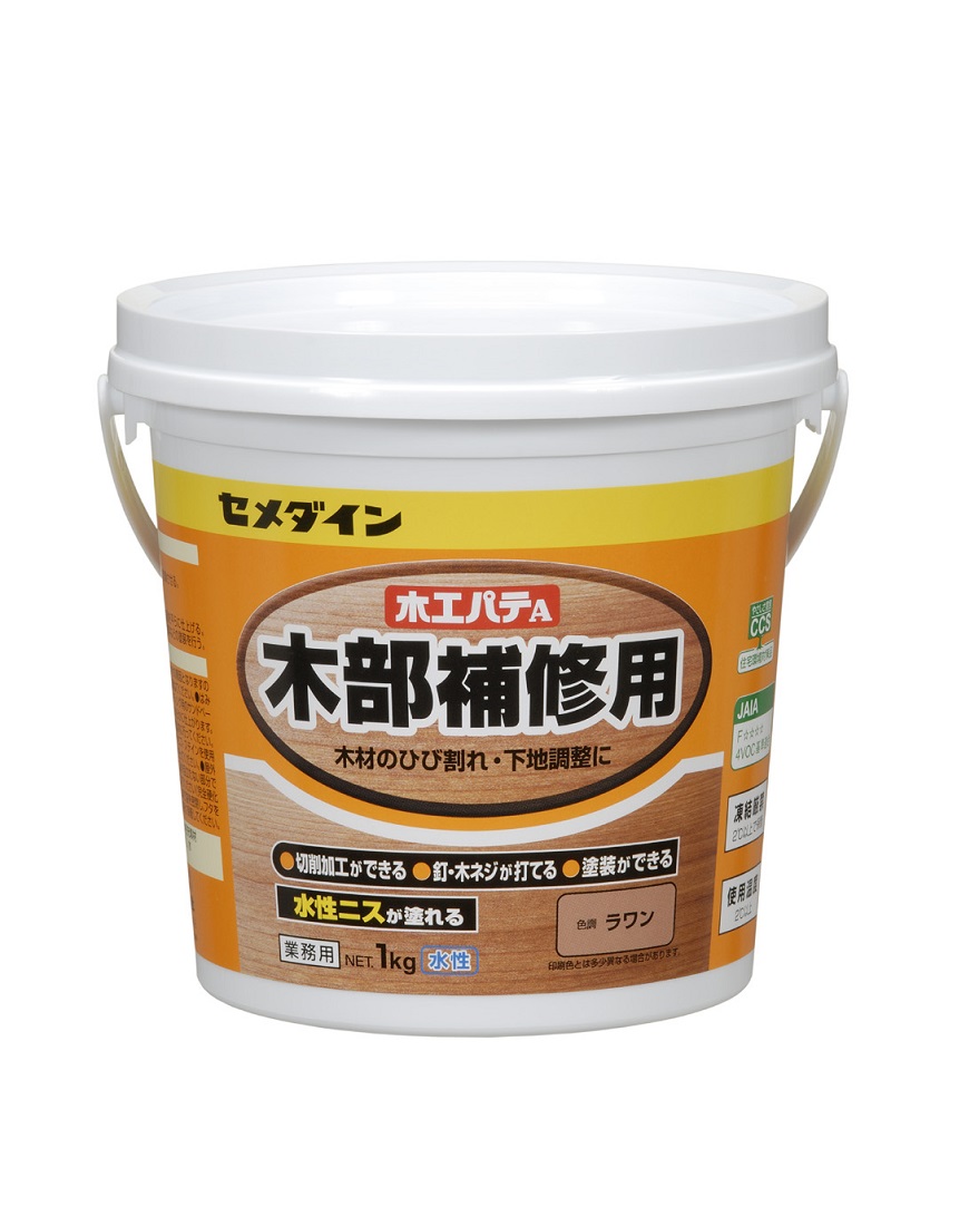 木工パテA　1KG　タモ白・ラワン(ポリ缶)1箱(6缶)【セメダイン】