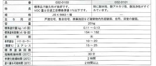 ビニロック100　20kg  調色(淡彩)日塗工色見本帳NO.1～NO.2　032-9000（0100ベース） 【ロックペイント】