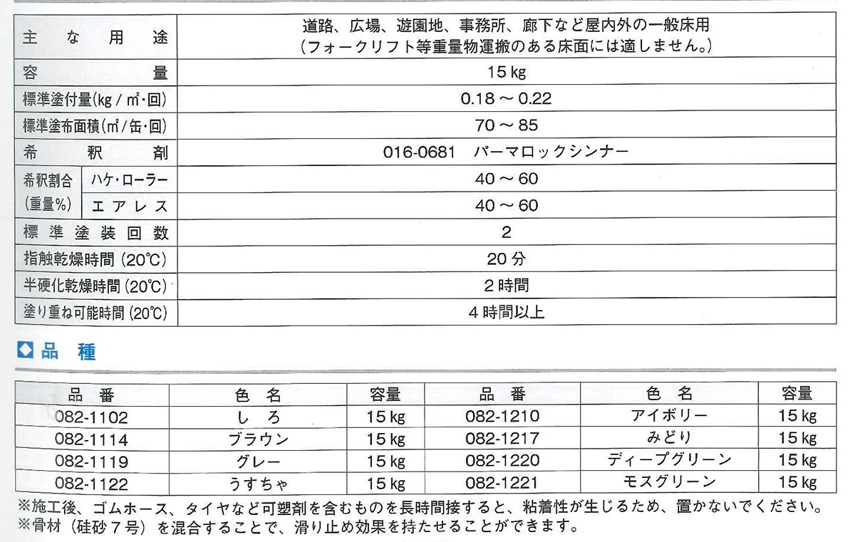 ユカロック 100番級 20kg  082-0217 (みどり)【ロックペイント】