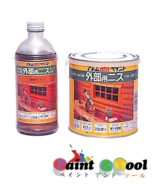 アトムハウスペイント 外部用ニス 300ml 6缶1箱セット木部用（ニス・ワックス・関連製品） 【アトムハウスペイント】