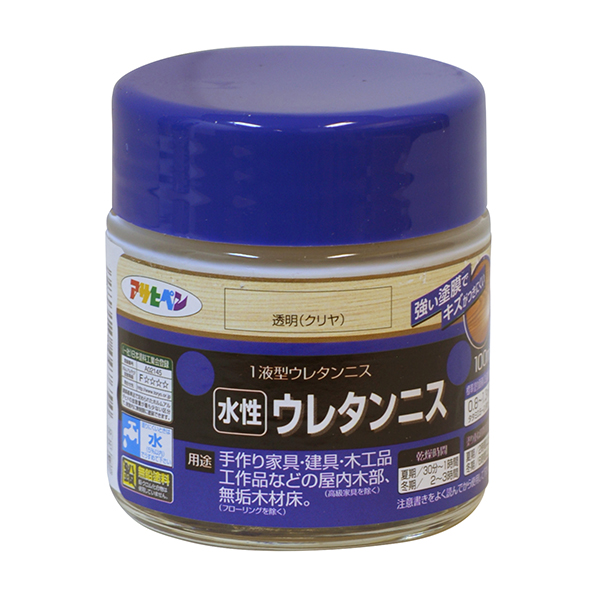 水性ウレタンニス　300ml　透明（クリヤ）【アサヒペン】