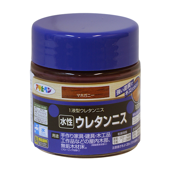 水性ウレタンニス　300ml　マホガニー【アサヒペン】