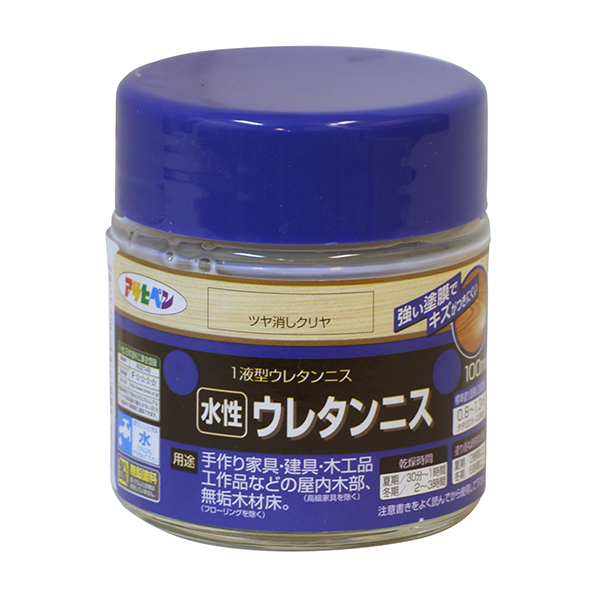 水性ウレタンニス　300ml　つや消しクリヤ【アサヒペン】