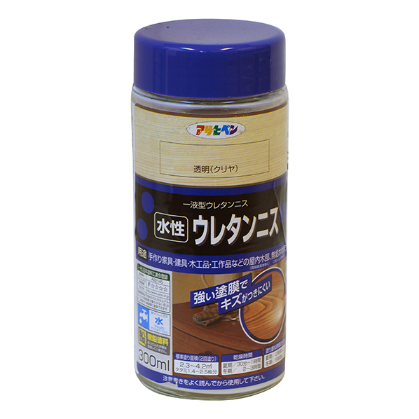 水性ウレタンニス　100ml　透明（クリヤ）【アサヒペン】