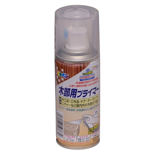 木部用プライマー　100ml　透明（クリヤ）【アサヒペン】