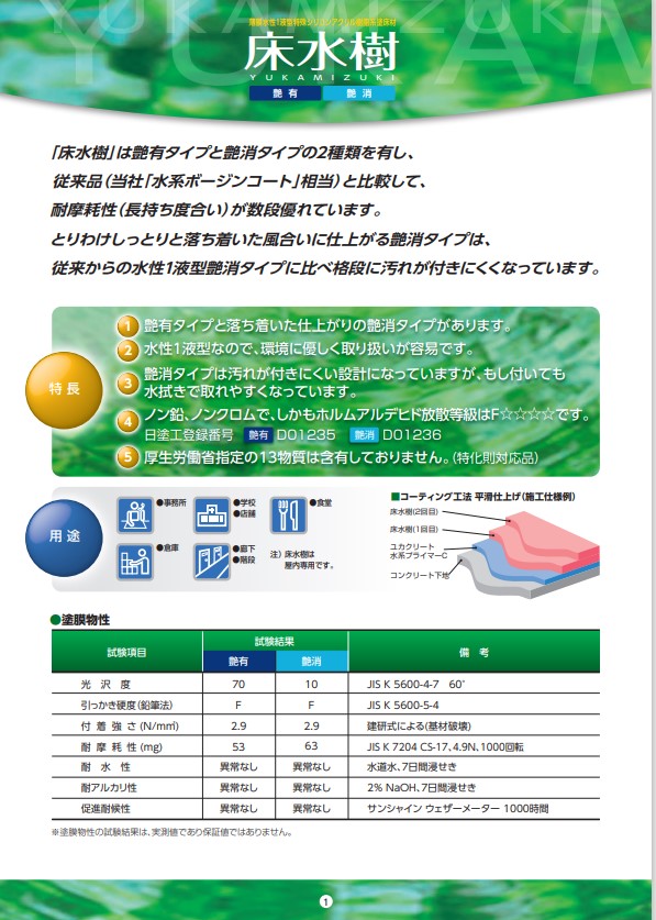 床水樹　15kg　艶有　No.11パームグリーン 【大同塗料】