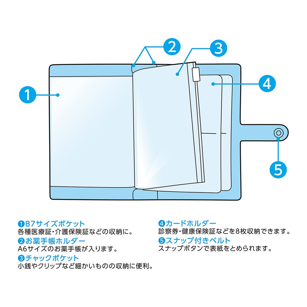 お薬手帳&カードホルダー　ソフトグリーン(044010)　1個【デビカ】