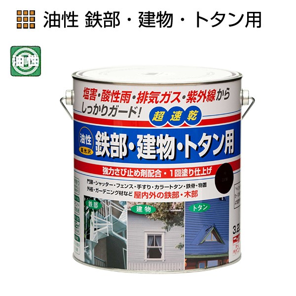 油性鉄部・建物・トタン用　3.2L　各色【ニッペホームプロダクツ】