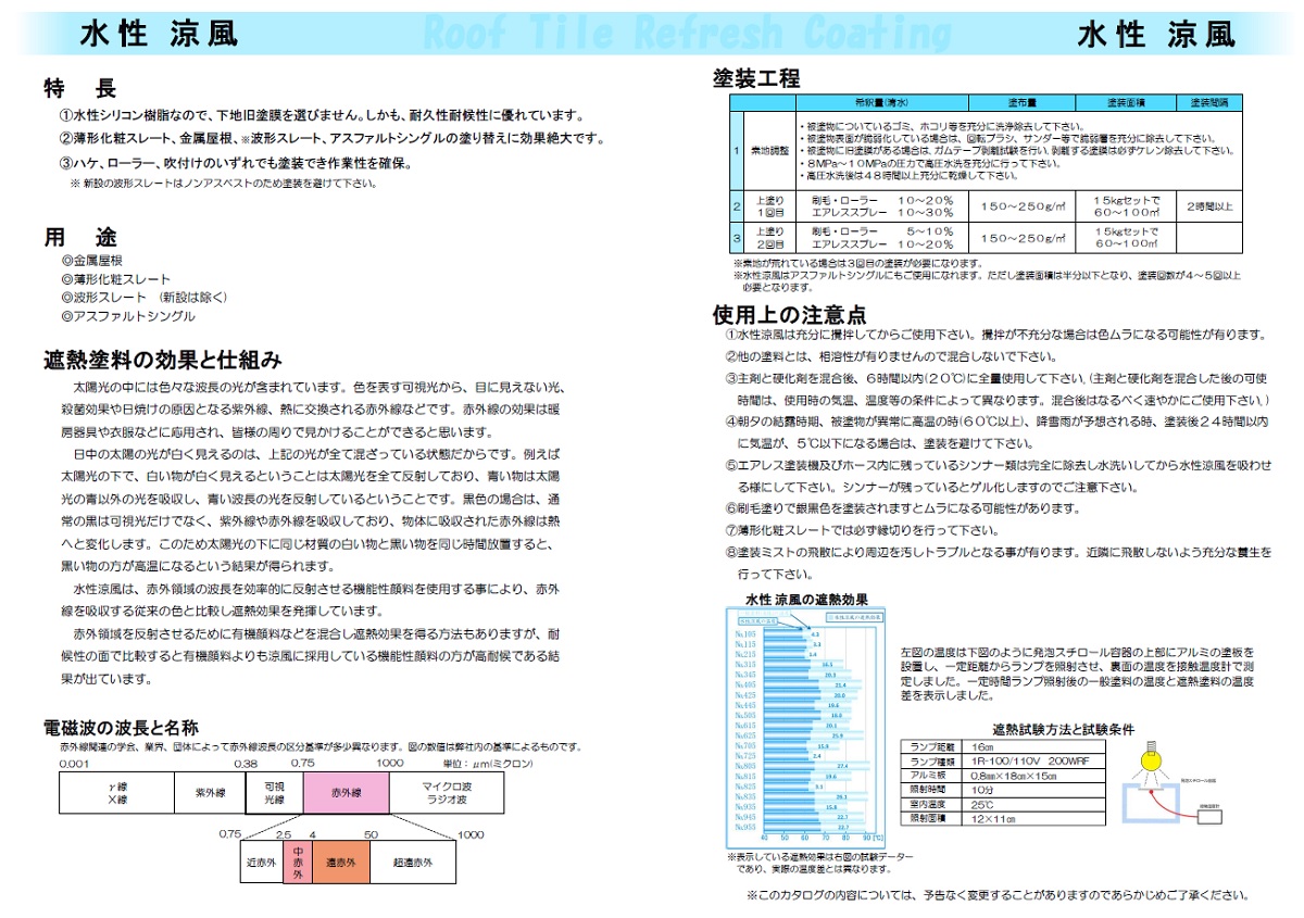 水性涼風 No.705 せいりょく 水性シリコン2液型 屋根用遮熱塗料 15KGセット【オリエンタル塗料工業株式会社】