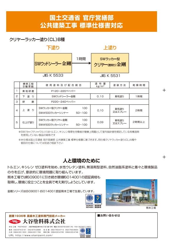 セーフティーワルツ ラッカー型 フラット 金剛 (30%消し) 3.8kg 【大谷塗料】