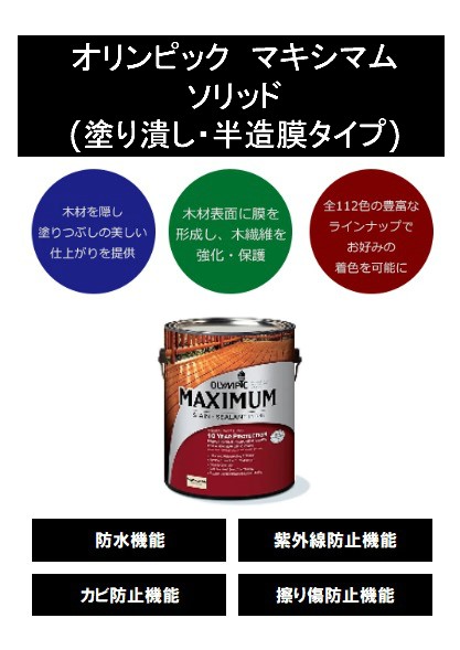 オリンピックマキシマム　ソリッド　3.78L（塗り潰し・半造膜タイプ）No.2 キュミュラス【全142色】