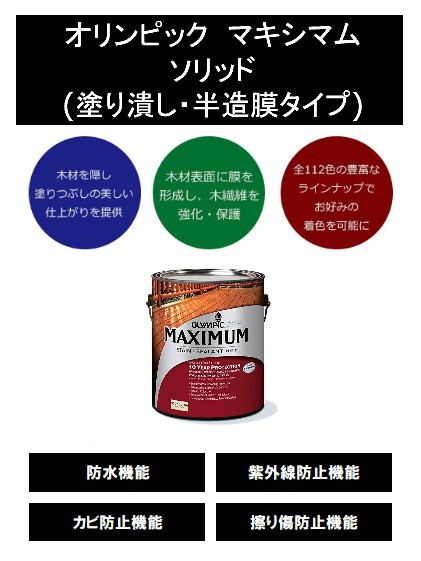 オリンピックマキシマム　ソリッド　3.78L（塗り潰し・半造膜タイプ）No.113 クールダスク【全142色】