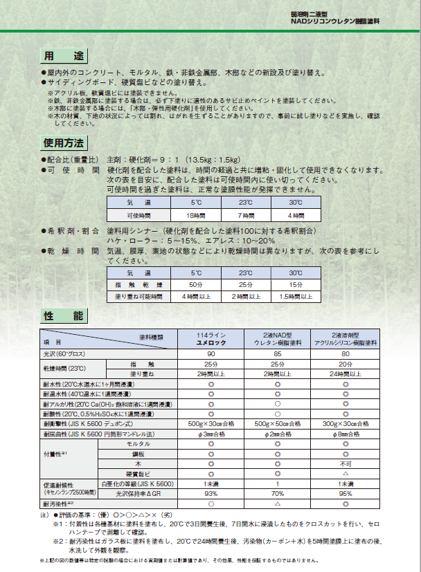 ユメロック　ムエンエロー（主剤114-0021／硬化剤114-0140）１５kgセット【ロックペイント】