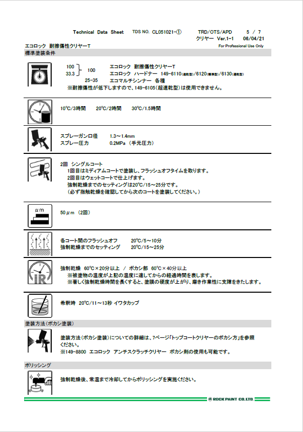 エコロック　耐擦傷性クリヤーT　4L（149-8351）【ロックペイント】