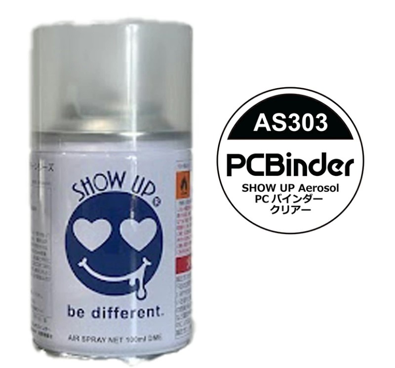 SHOW UPエアゾール　PCバインダー　クリアー (AS303)　100ml【SHOW UP】