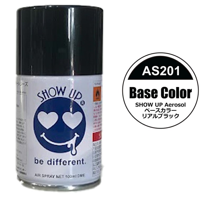 SHOW UPエアゾール　ベースカラー　リアルブラック (AS201)　100ml【SHOW UP】