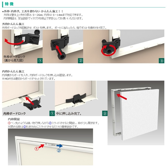 SPG　壁用点検口　WH-200　MDFなし オフホワイト【サヌキ】