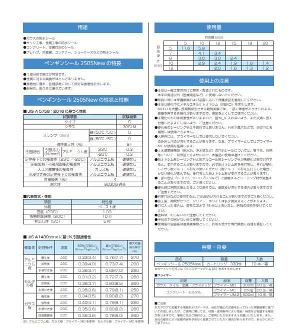 1成分形シリコーン　ペンギンシール　2505New　ブラック　330ml　1箱（10本）【サンスター技研株式会社】