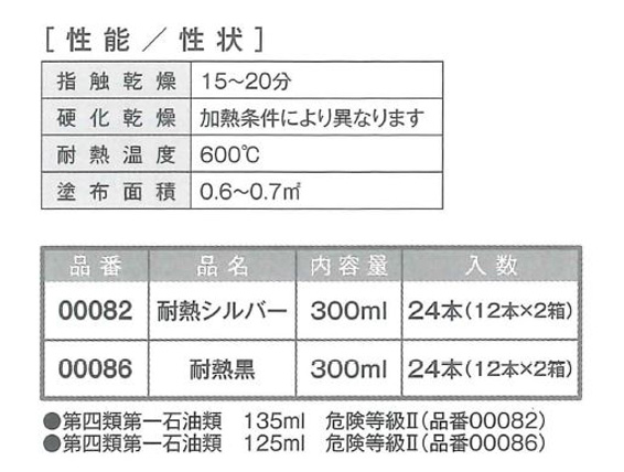 耐熱シルバー　300ml　12本ｾｯﾄ　600℃耐熱塗料【イチネンケミカルズ】