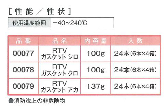 RTVガスケット　シロ　100g　6本ｾｯﾄ【イチネンケミカルズ】