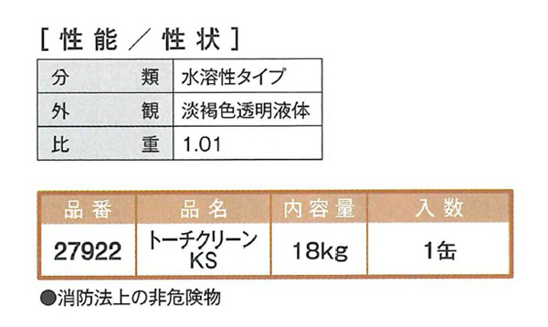 トーチクリーン　KS　18kg　溶接トーチ用スパッター付着防止剤【イチネンケミカルズ】