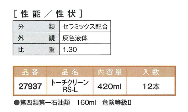 トーチクリーン　RS-L　420ml　12本ｾｯﾄ　溶接トーチ用スパッター付着防止剤【イチネンケミカルズ】