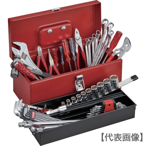 ＴＯＮＥ　整備用工具セット　ツールセット　４３ｐｃｓ　レッド（TSA4120）810-9349【ＴＯＮＥ（株）】