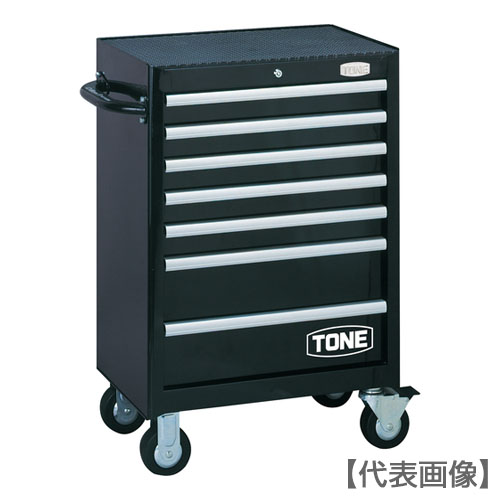 ＴＯＮＥ　ローラーキャビネット　ブラック（WS207B）465-3670【ＴＯＮＥ（株）】※取寄品メーカー取寄納期3-4日