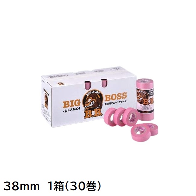 BIG BOSS　車輛塗装用マスキングテープ　38mm　1箱(30巻入り)【カモ井加工紙】※取り寄せ品