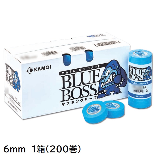 BLUE BOSS　車輛塗装用マスキングテープ　6mm　1箱(200巻入り)【カモ井加工紙】※取り寄せ品