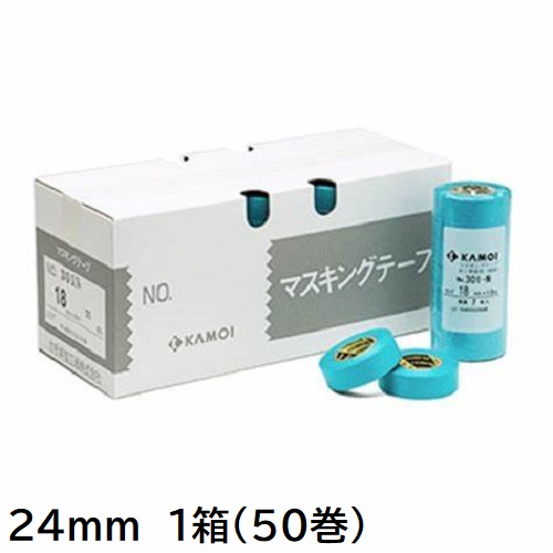 301-Ｎ　建築塗装用マスキングテープ　24mm　1箱(50巻入り)【カモ井加工紙】