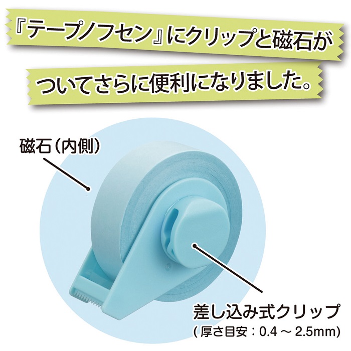 テープノクリップフセン 15ｍｍ幅 カッター付(1巻入)ＴＦＣ-15-ＷＨ 1箱(6個)【ヤマト】＊代引決済不可