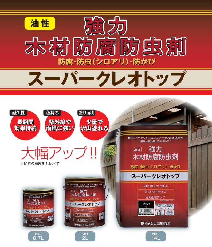 スーパークレオトップ　2L　レッドブラウン　6缶セット【吉田製油所】